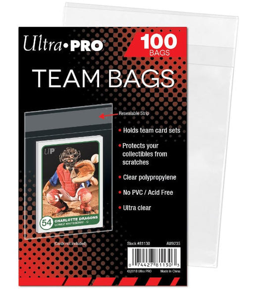 Ultra Pro Team Bags Resealable Sleeves - 100 sleeves